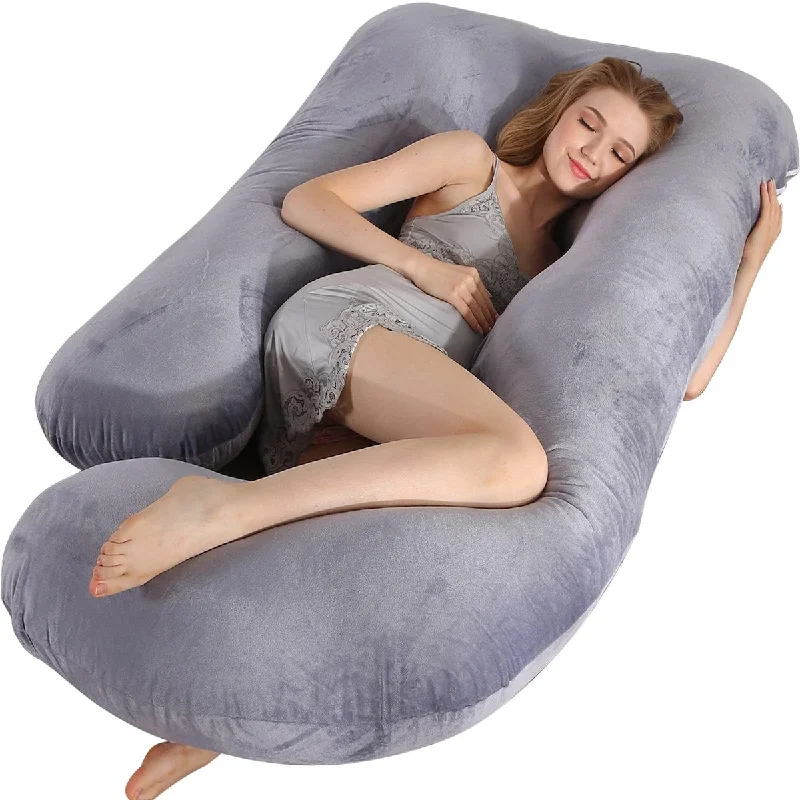 Pregnancy Pillow for Sleeping,Full Body Maternity Pillow with Removable Washable Cover,Support for Back,HIPS,Legs,Belly