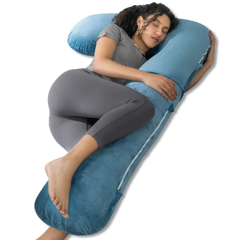 Pregnancy Pillow for Sleeping, L Shaped Body Pillow for Side Sleeping, Detachable Pregnancy Pillow with Full Body Support