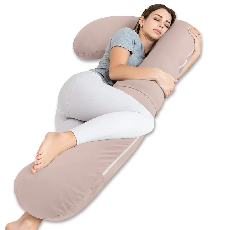 Pregnancy Pillow for Sleeping,Maternity Body Pillow for Pregnancy Women,Pregnancy Support Pillow for Back, Hip Pain, Apricot