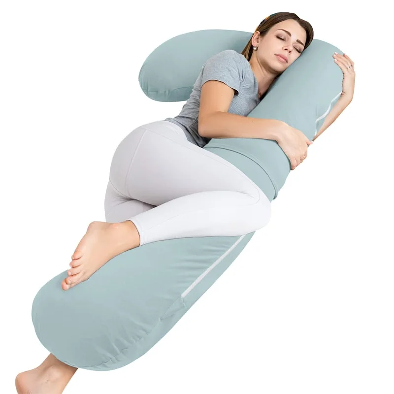 Pregnancy Pillow for Sleeping,Maternity Body Pillow for Pregnancy Women,Pregnancy Support Pillow for Back, Hip Pain, Green