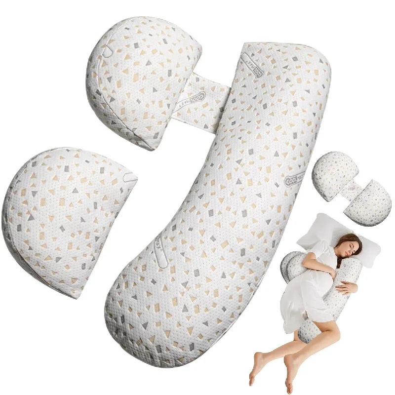 Pregnancy Pillow, Maternity Pillow for Pregnant Women, Soft Baby Bub Maternity Pillow with Detachable & Adjustable Pillow Cover