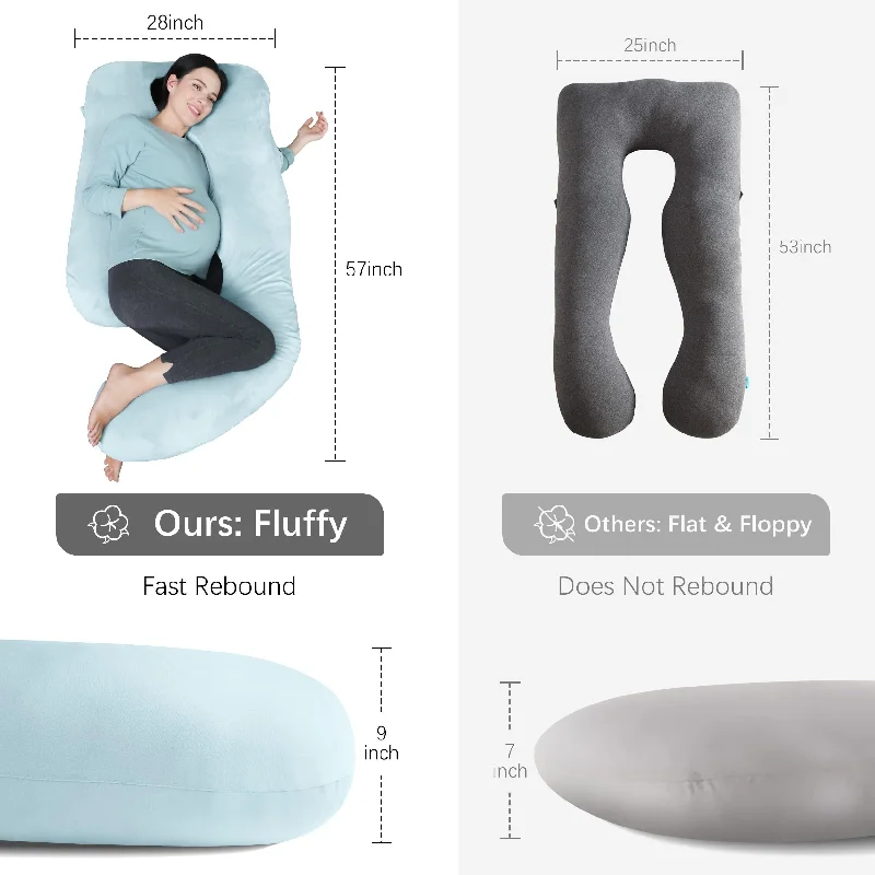 Pregnancy Pillows for Sleeping - U Shaped Full Body Maternity Pillow with Removable Cover HIPS - 59 Inch Pregnancy Pillow