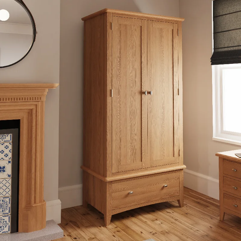 Guildford Solid Oak Gents Wardrobe