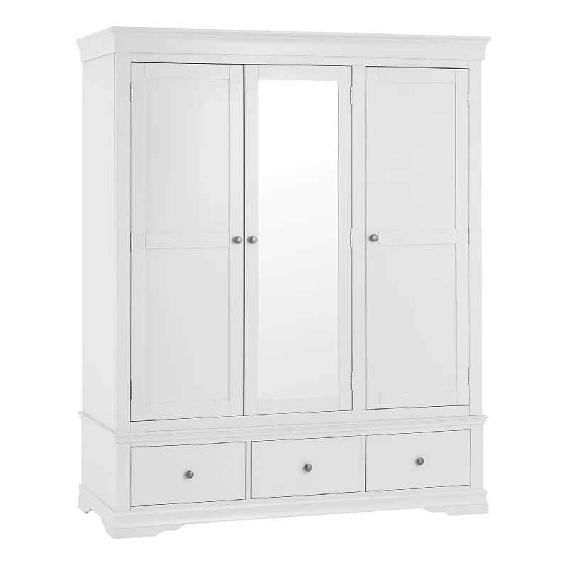 Swallow White 3 Doors 3 Drawers Wardrobe