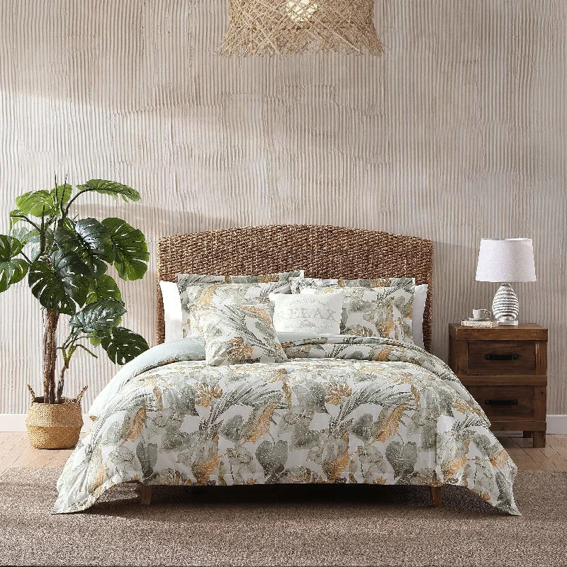 Tommy Bahama Raw Coast Cotton Green 5 Piece Comforter Bonus Set