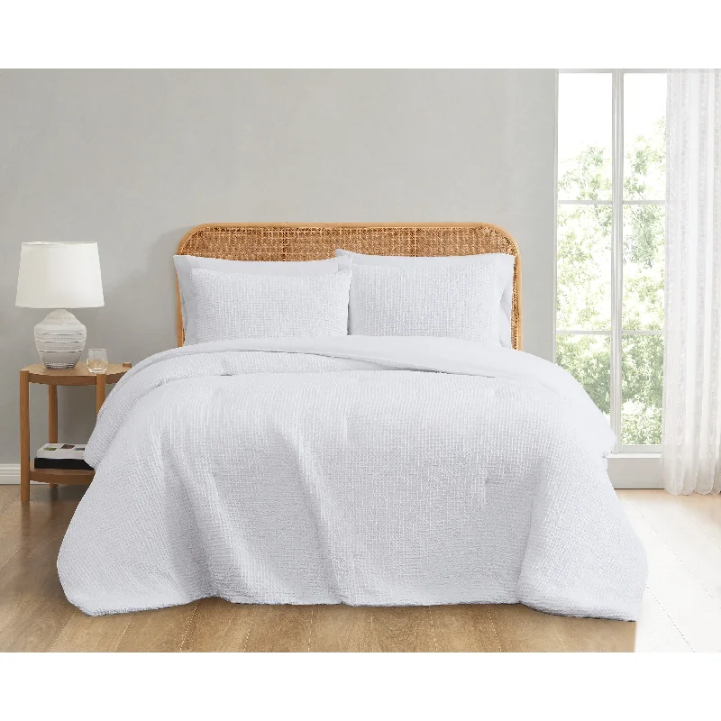 Truly Soft Textured Waffle Comforter Set