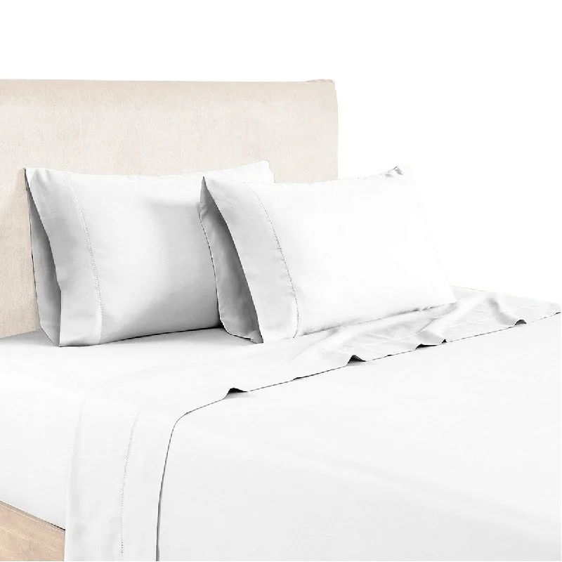 Tulsa 1200 Thread Count Tri Blend 6 Piece Full Sheet Set, White By The Urban Port