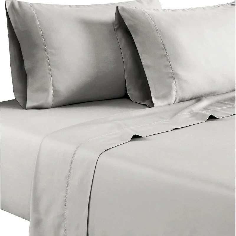 Tulsa 1200 Thread Count Tri Blend 6 Piece King Sheet Set, Light Gray By The Urban Port