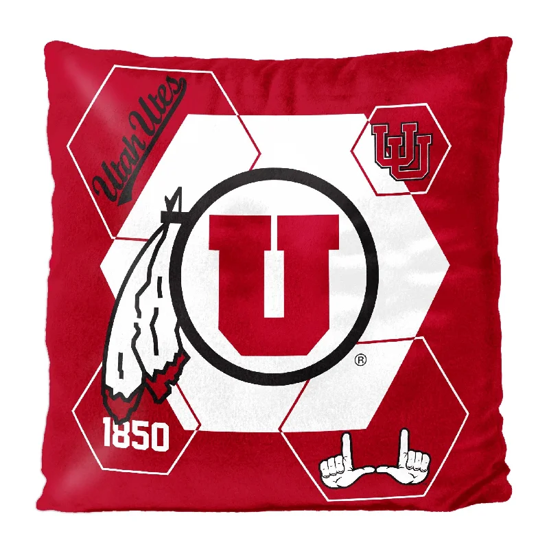 Utah OFFICIAL NHL "Connector" Double Sided Velvet Pillow; 16" x 16" - White