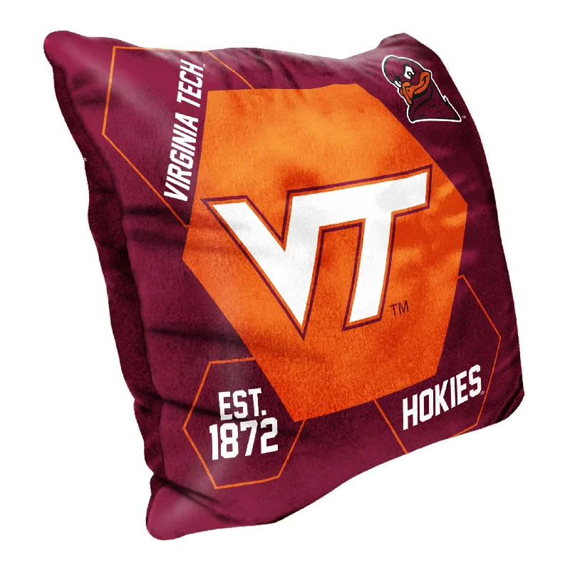 Virignia Tech OFFICIAL NHL "Connector" Double Sided Velvet Pillow; 16" x 16" - White