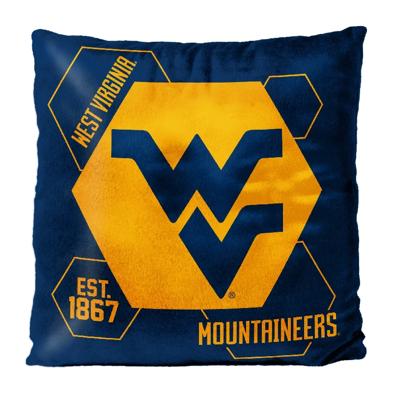 West Virginia OFFICIAL NHL "Connector" Double Sided Velvet Pillow; 16" x 16" - White