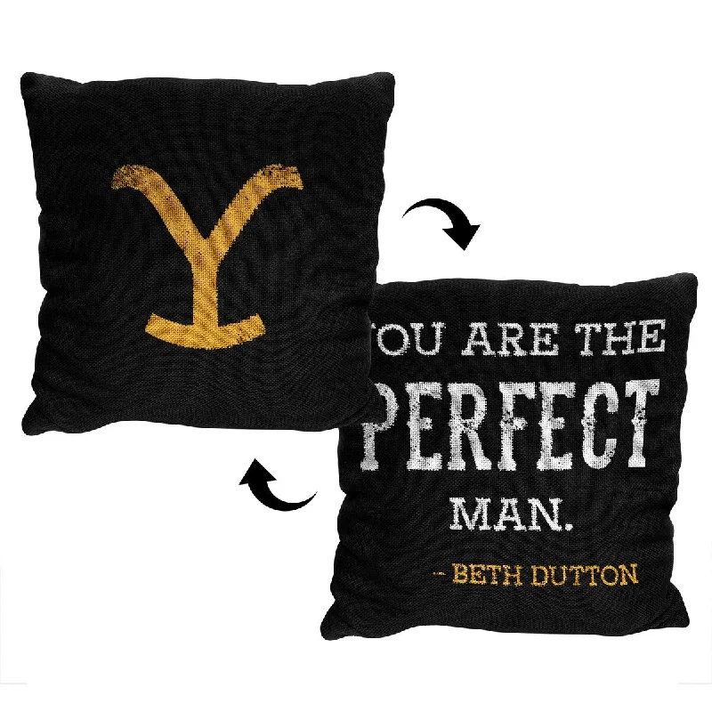 Yellowstone Perfect Man Double Sided Jacquard Pillow - Black