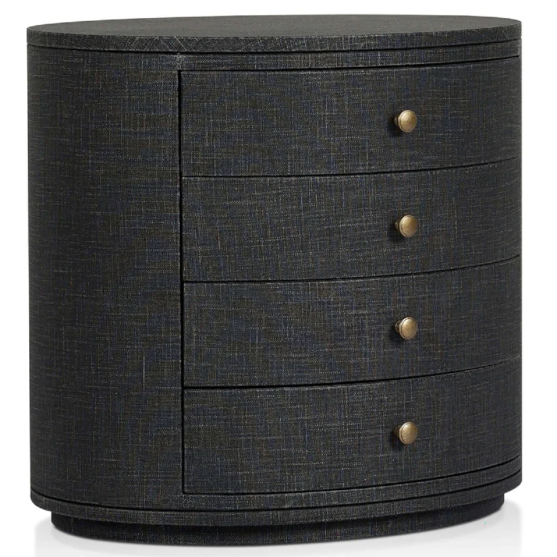 Amelia Oval Nightstand, Black