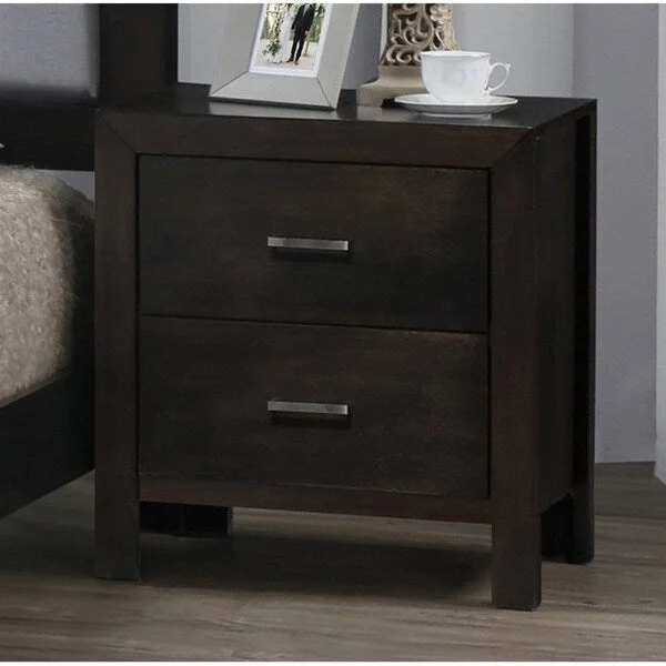 Best Quality Furniture Traditional Cappuccino 2-Drawer Nightstand