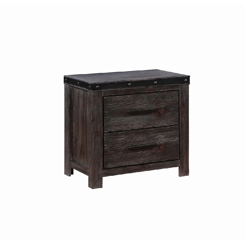 Carbon Loft Qualen Barn Door Grey 2-drawer Nightstand