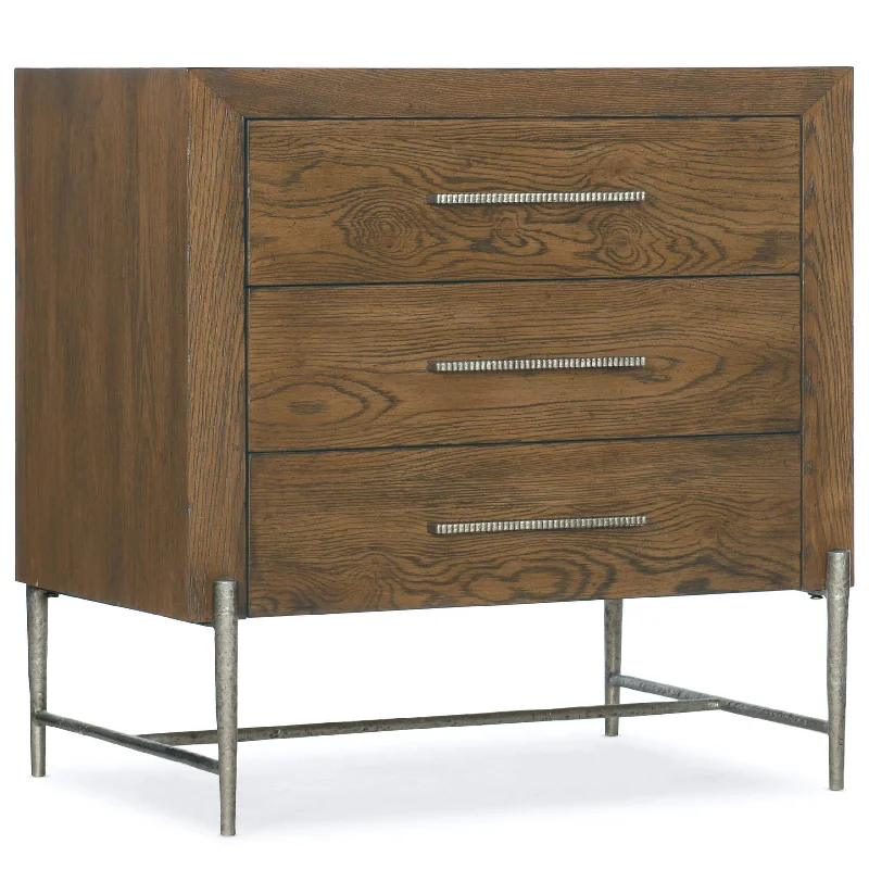 Chapman 3 Drawer Nightstand w/Metal Base