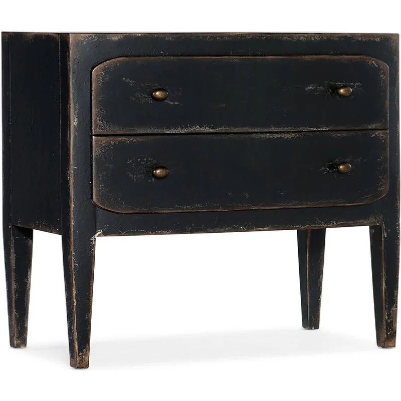 Ciao Bella 2 Drawer Nightstand, Black