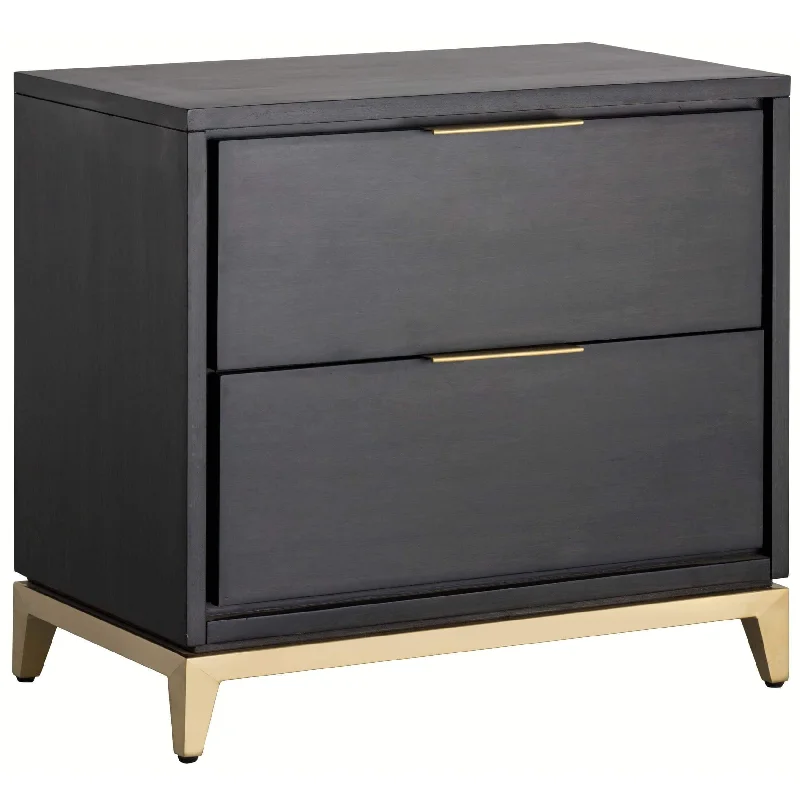 Edmund Nightstand, Smoked Grey/Brown