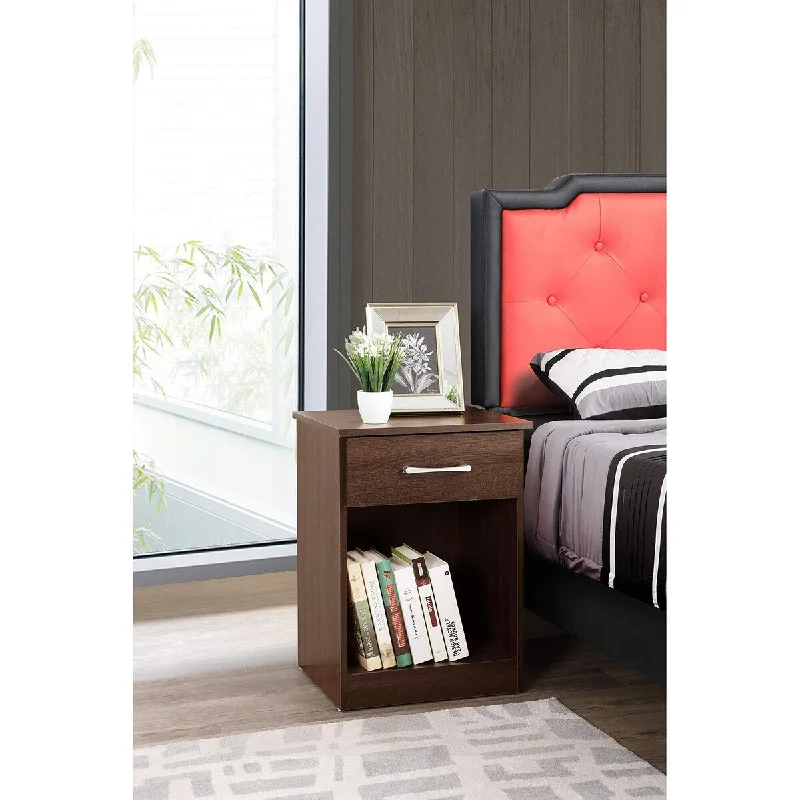 Lindsey 1 Drawer RTA Nightstand in Wenge