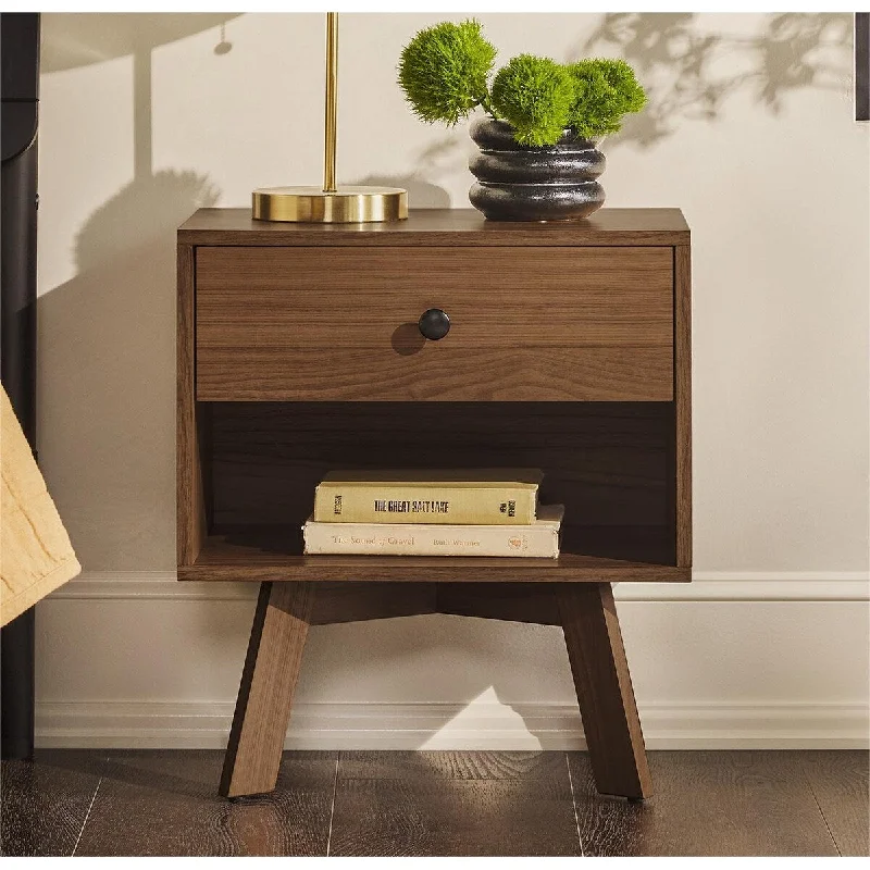 Mid-Century Modern Minimalist One-Drawer Nightstand