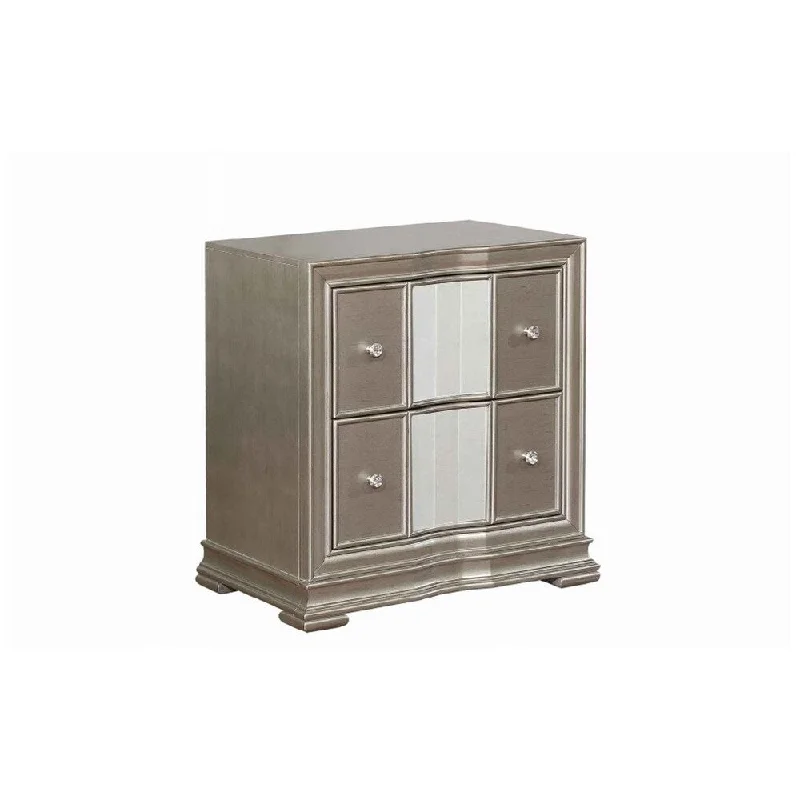 Silver Orchid Weel Metallic 2-drawer Nightstand