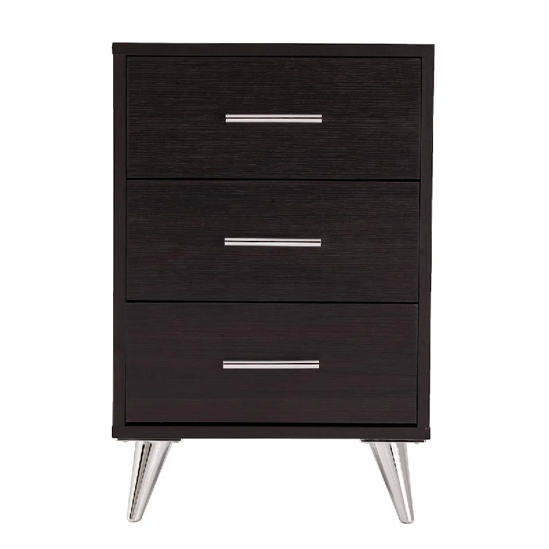 Southern Enterprises Owen Modern Storage Nightstand, Black