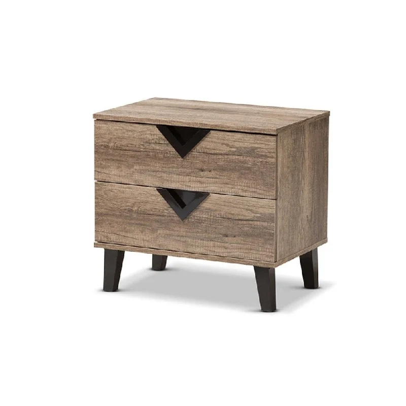 Swanson Modern and Contemporary Light Brown Wood 2-Drawer Nightstand