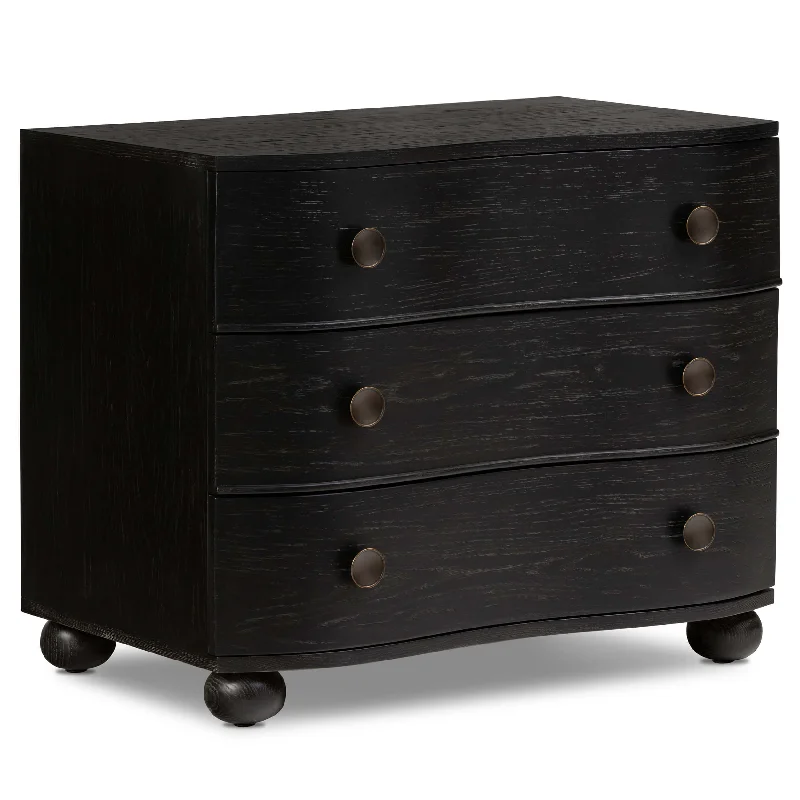 Tiago Nightstand, Distressed Black