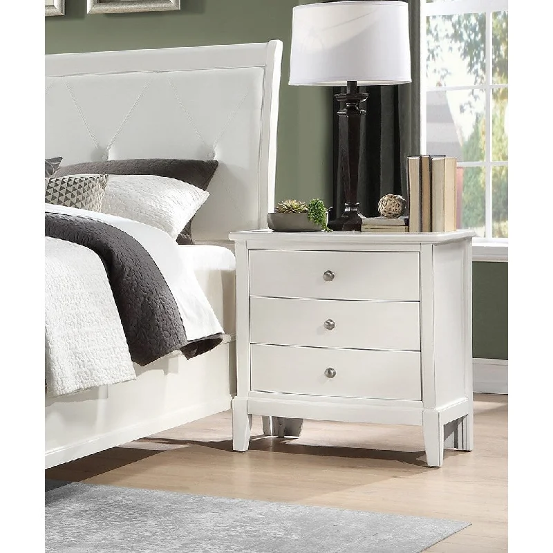 Transitional Antique White Finish Nightstand Drawers