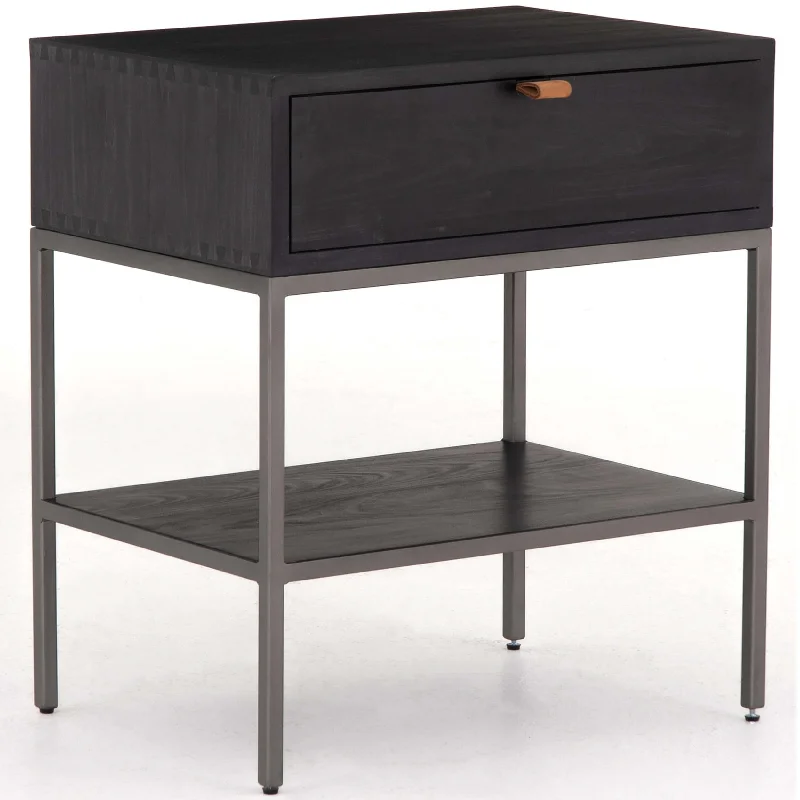 Trey Nightstand, Black Wash Poplar