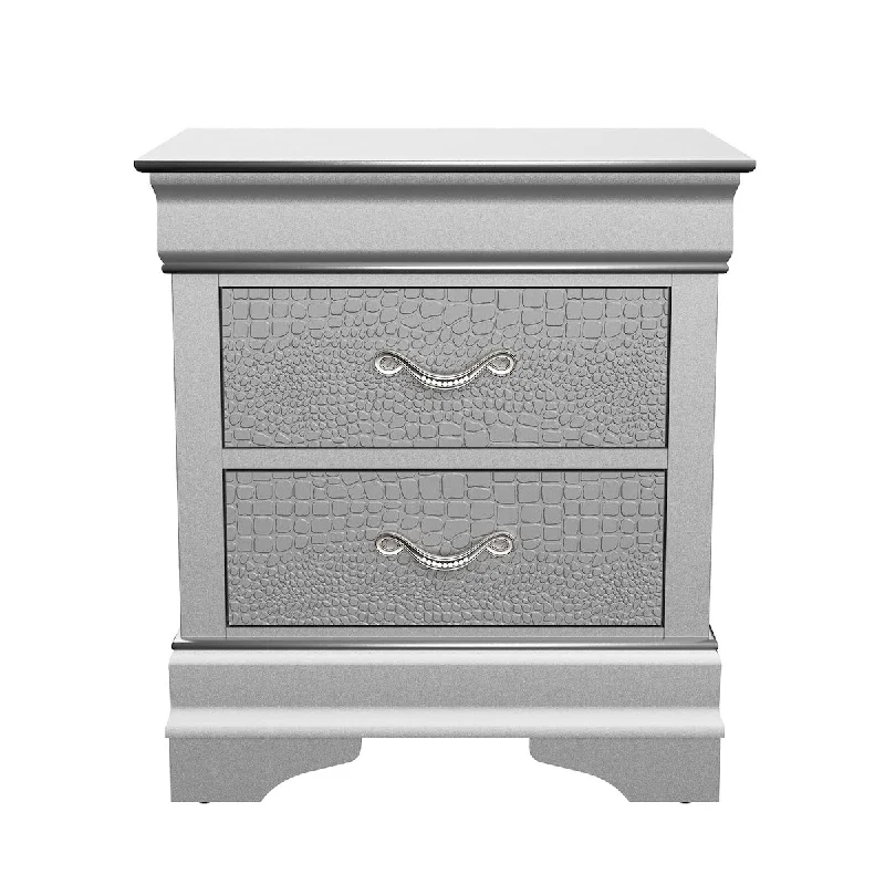 USA Silver Verona Nightstand