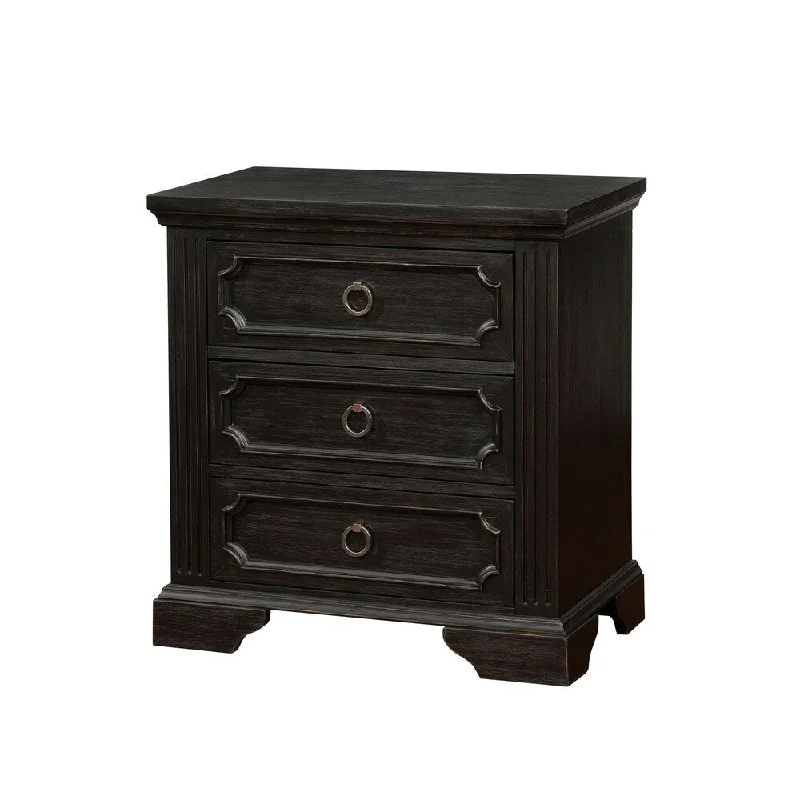 Williams Home Furnishing Roisin Night Stand in Brushed Black Finish