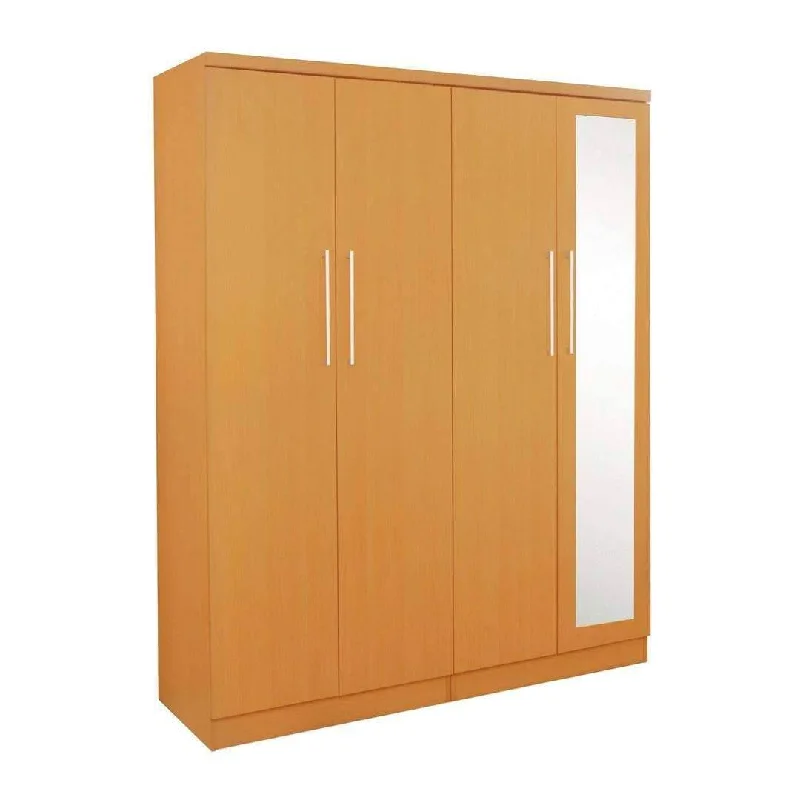 Borese Mirror 4 Open Door Wardrobe