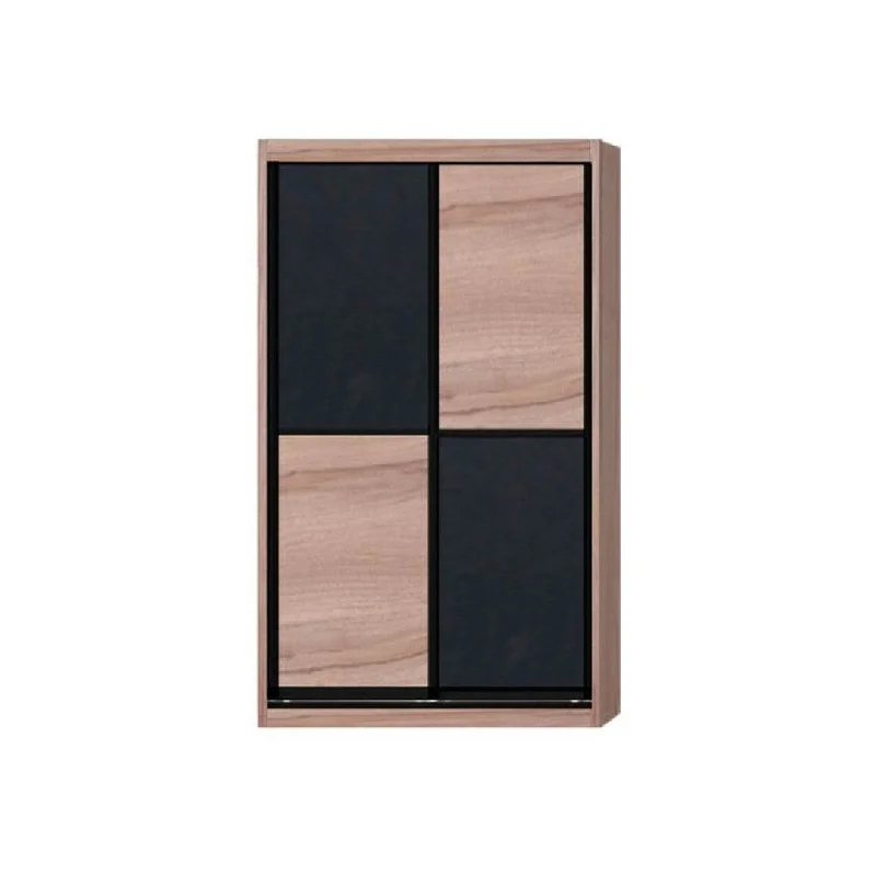 Caroline Modular Wardrobe (Light Oak with Black Glass)