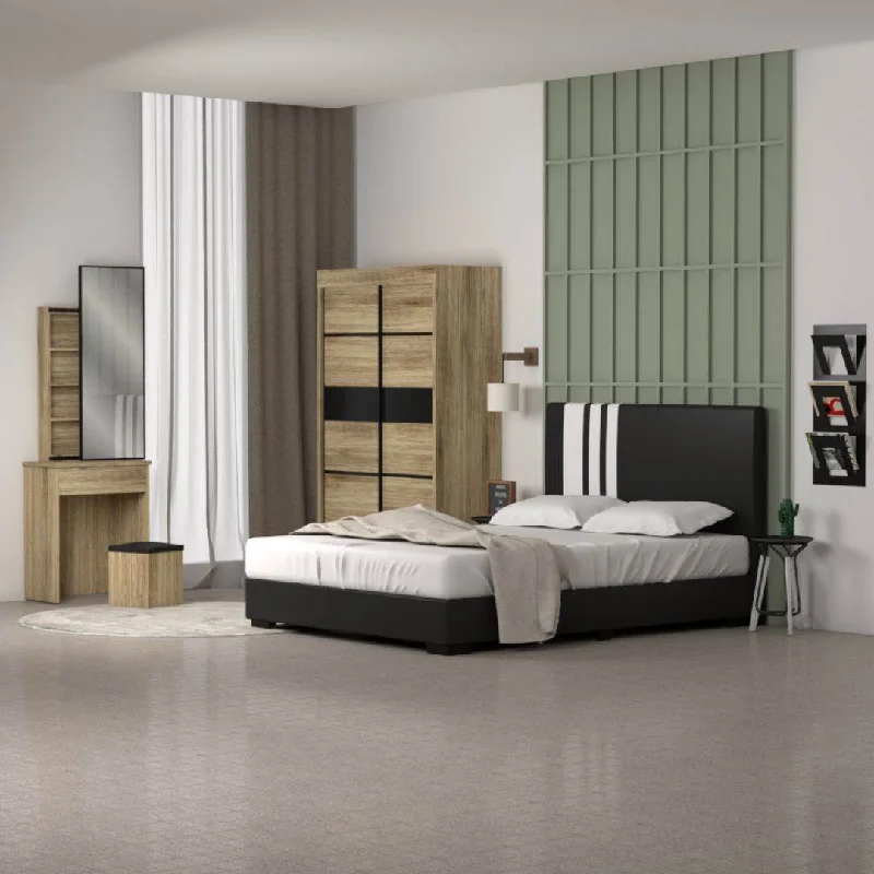 Claria Bedroom Set (Bed Frame + Mattress + Wardrobe)