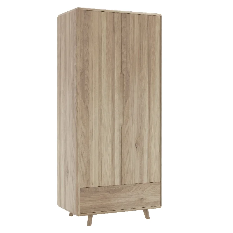 Como Double Door Wardrobe with a Drawer 90cm