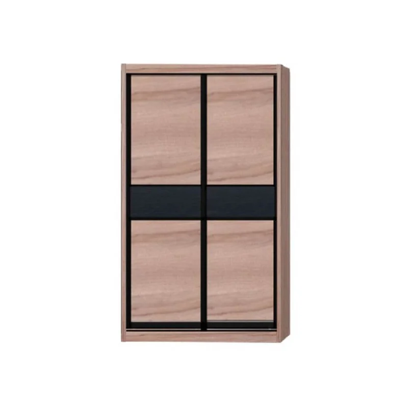 Helene Modular Wardrobe (Light Oak with Black Glass)