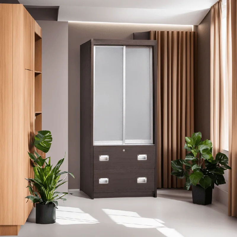 Mandolin Walnut Sliding Wardrobe