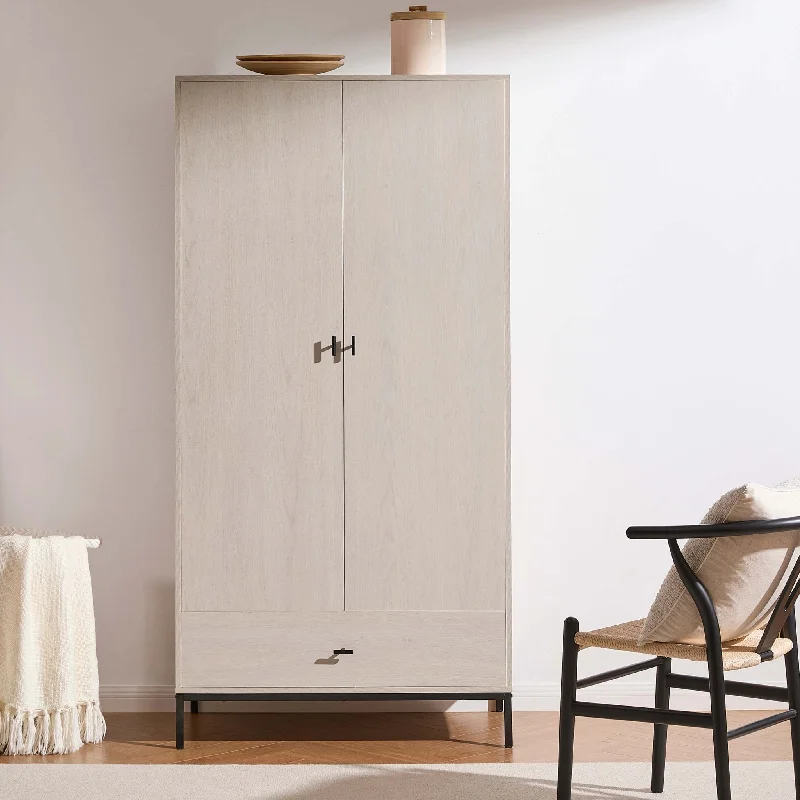 Willow 2 Door Wardrobe with Drawer - Light Wood